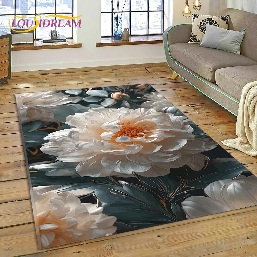 3D Dream Sun Flowers Nordic Daisy Rug Ковер для гостиной Спальня Домашний декор, Нескользящее украшение для дивана Коврик Подарки для детей