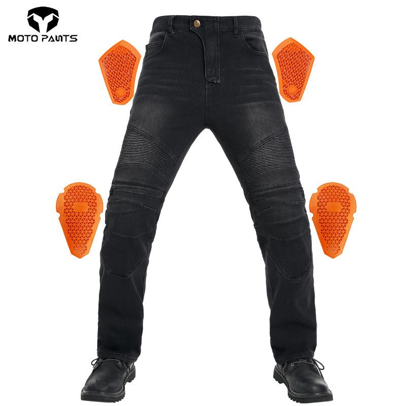 New Protective Gear Four Piece Set Jeans Cycling Jeans Motorcycle Men's Rider Equipment Knee Pads With Fleece