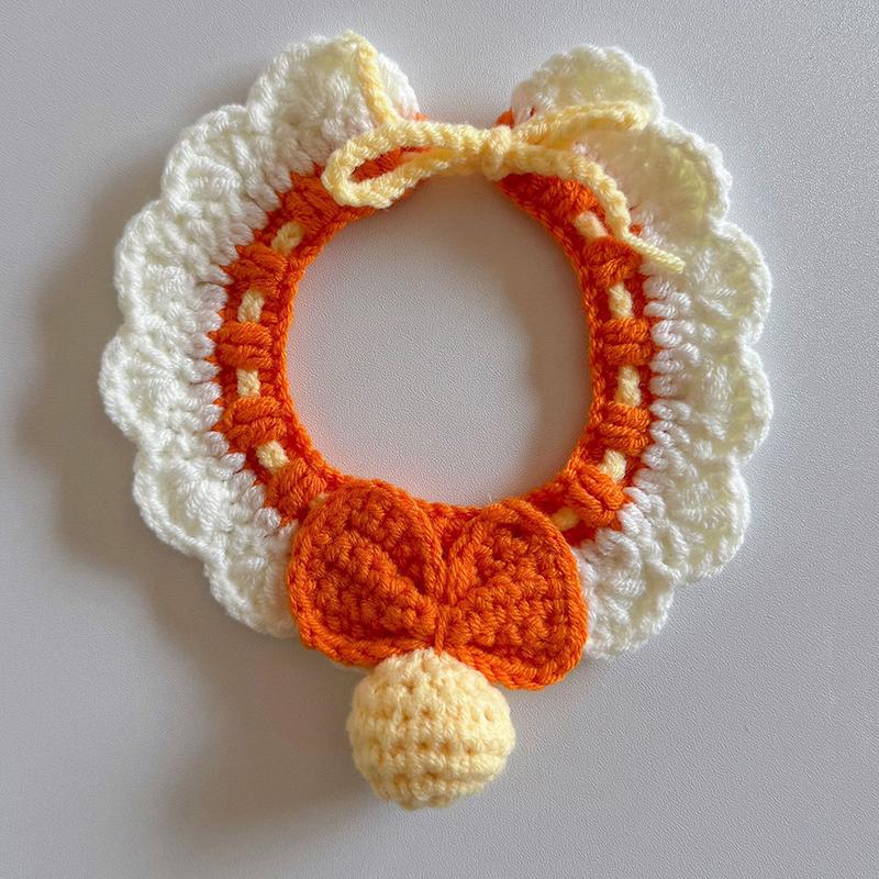 Ошейник для питомца, плетеный вручную, милое вязаное ожерелье для кота, ошейник для маленькой кошки, украшение на шею для маленькой собаки