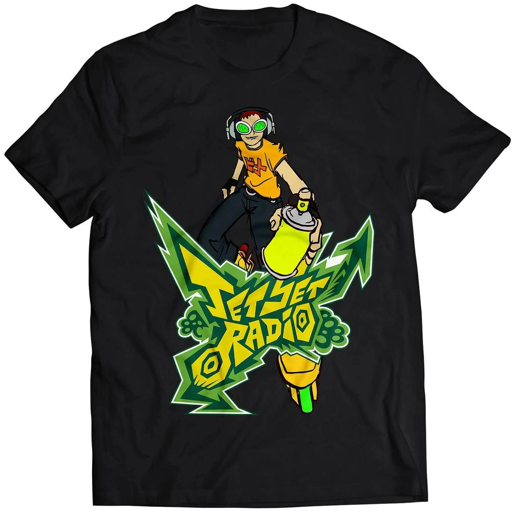 Classic Nostalgic Games Jet Set Radio Peripherals Print Tshirt Unisex Women Oversized Wind Tee Crewneck Cotton Casual Harajuku Top