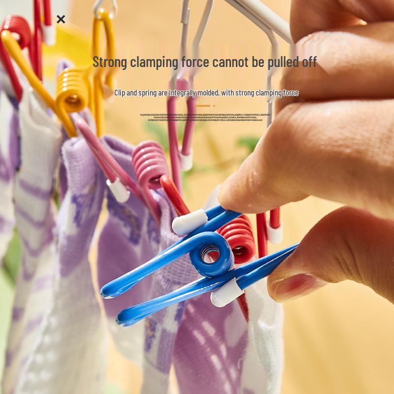 20-Clip Windproof Multi-Head Hanger for Drying Socks, Underwear, and Clothes