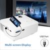 Full HD 1080P LED Projector 176'' Display Supported Portable 7000 Lumens Multimedia LCD Lamp Life Compatible with TV