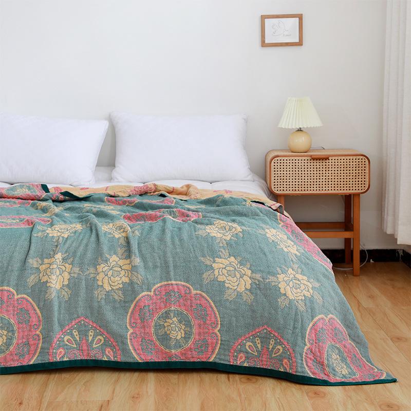 Плед в стиле бохо, хлопковая марля, этническое летнее одеяло, мягкое покрывало, двуспальное одеяло размера «queen-size» на кровать, чехол для полотенца для дивана