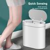 Сенсорные мусорные баки Интеллектуальные электрические закрытые мусорные баки для туалетов и ванных комнат Узкие краевые световые корзины класса люкс для бумаги