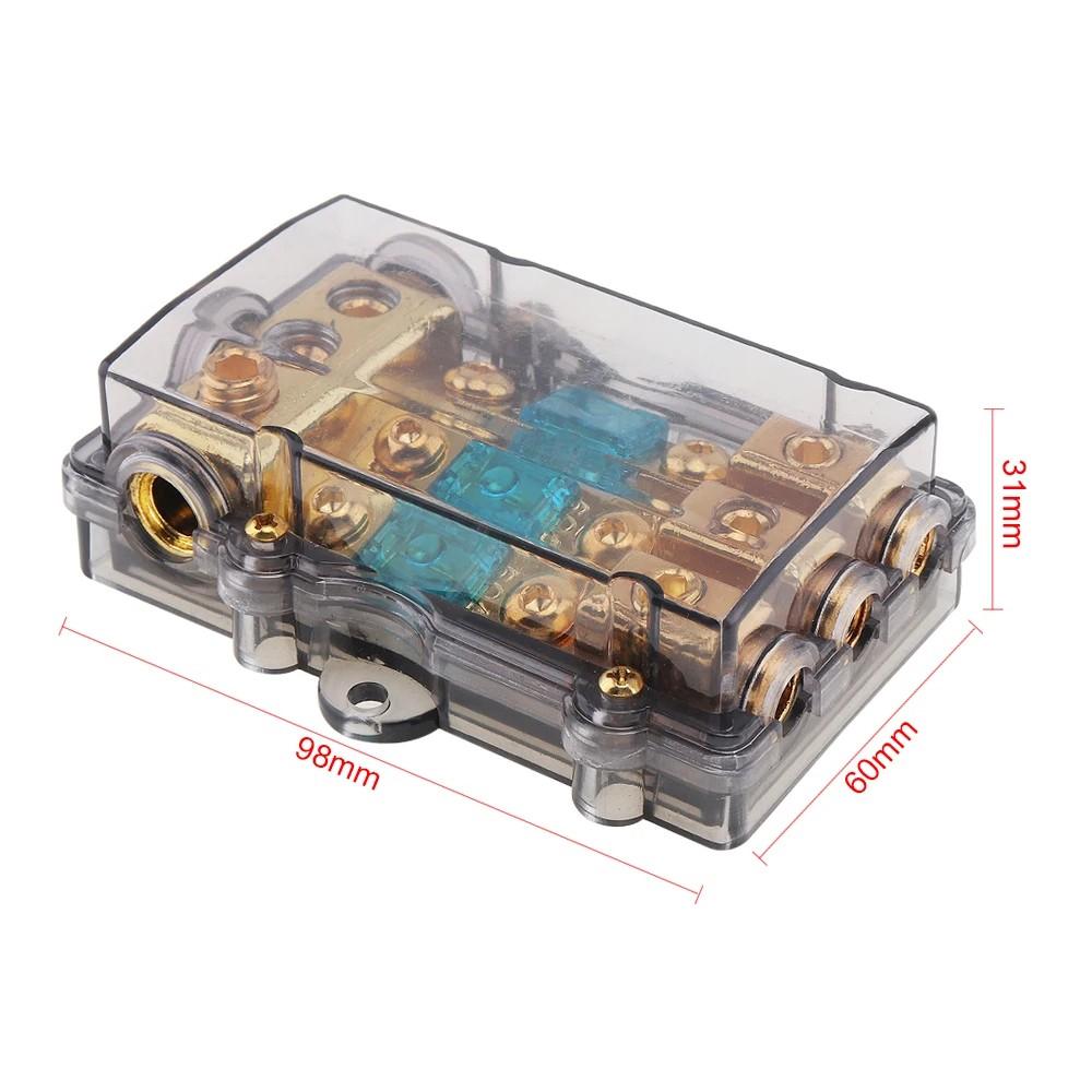 Универсальный 60A 1 в 3-х направлениях медный автомобильный стерео аудио предохранитель производительность держатель для автомобиля лодки и других транспортных средств аудио