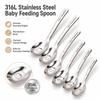 316 Stainless Steel Baby Feeding Spoon Children's Eating Spoon  Toddler Mealtimes