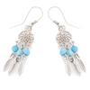[R5585] - Handmade Silver Earrings 'Meghan' Turquoise Silver (rhodium) - 35x10mm