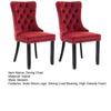 Dining Chair Classic Velvet Chairs High-end Tufted Solid Wood Contemporary Upholstered Living Room with Legs Set of 2 Wine Red Kitchen Dinner