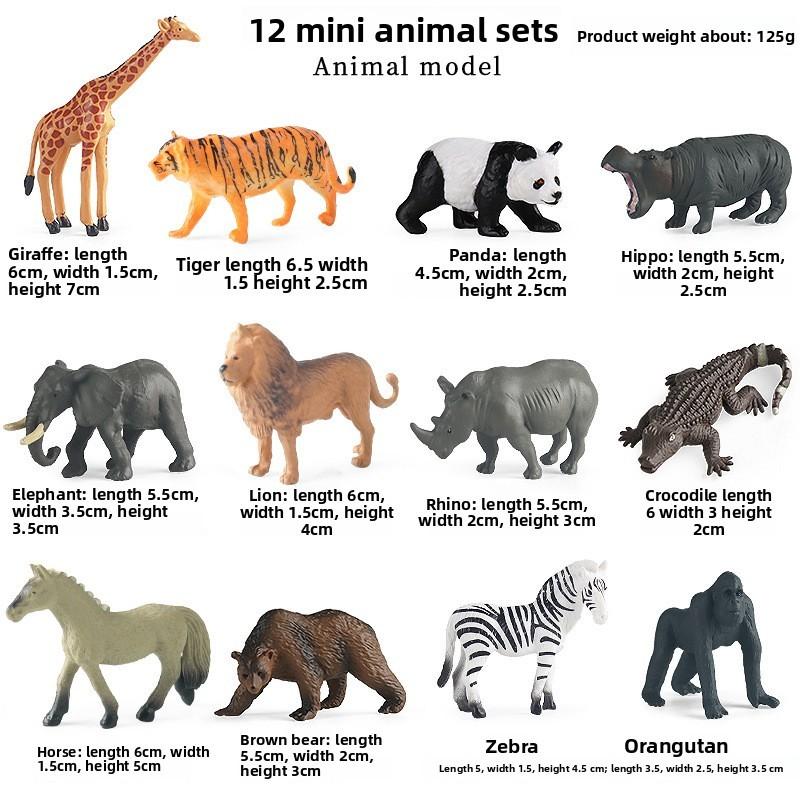 Miniature Wild Animal Figurines Collection With Static Plastic Figures For Home Display And Gift