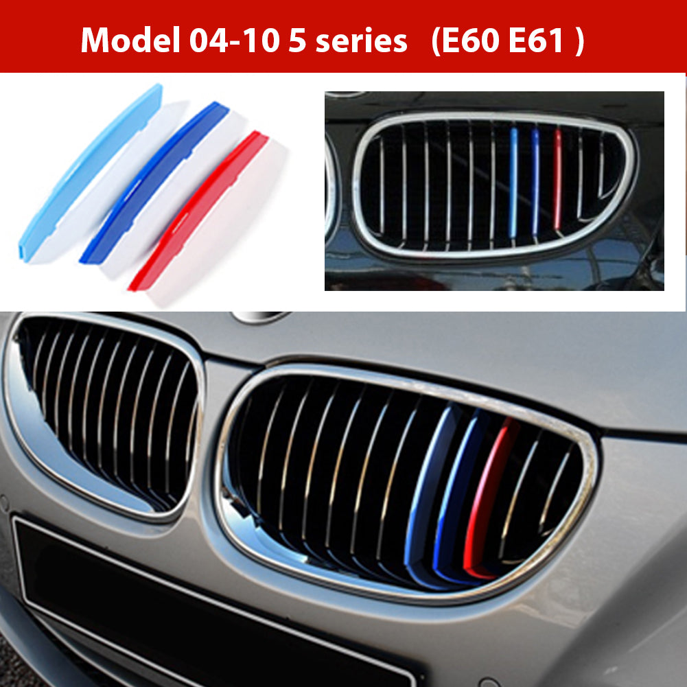 3pcs/Set M Power Car Racing Front Grille Trim Strips For X1 X2 X3 X5 E46 E90 E91 E92 E93 F30 E60 E61 F10 G30 G20 F07 F11 F18 Performance