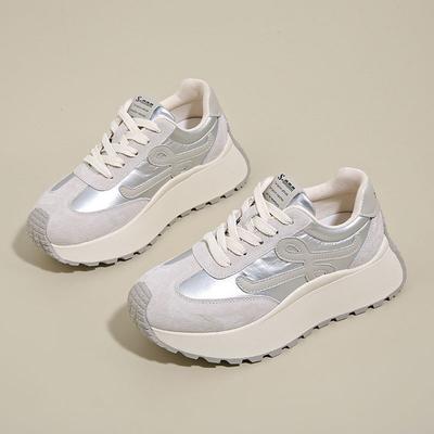 Версия из коровьей кожи~ Туфли Forrest Gump из натуральной кожи с вафельным узором, детские туфли на платформе Muffin, женские туфли 2025 года, весна-лето, новые повседневные спортивные туфли