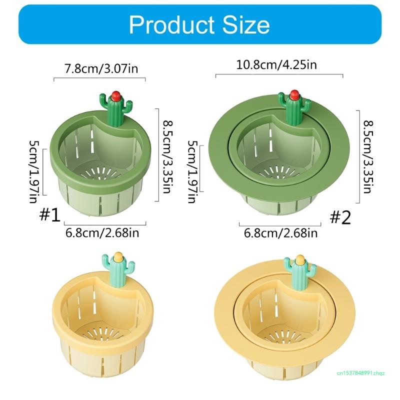 Инновационный кактус Кухонный фильтр для отходов Пресс-релиз Сливная корзина Многофункциональная Зеленый кактус Сетка для фильтра раковины