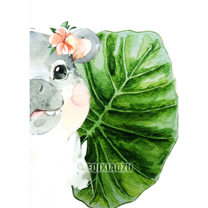 Мультяшное Животное Алмазная Живопись Растительный Лист Лев Зебра Жираф Слон Алмазная Вышивка Крестиком Подарок для Малышей Детей Домашний Декор