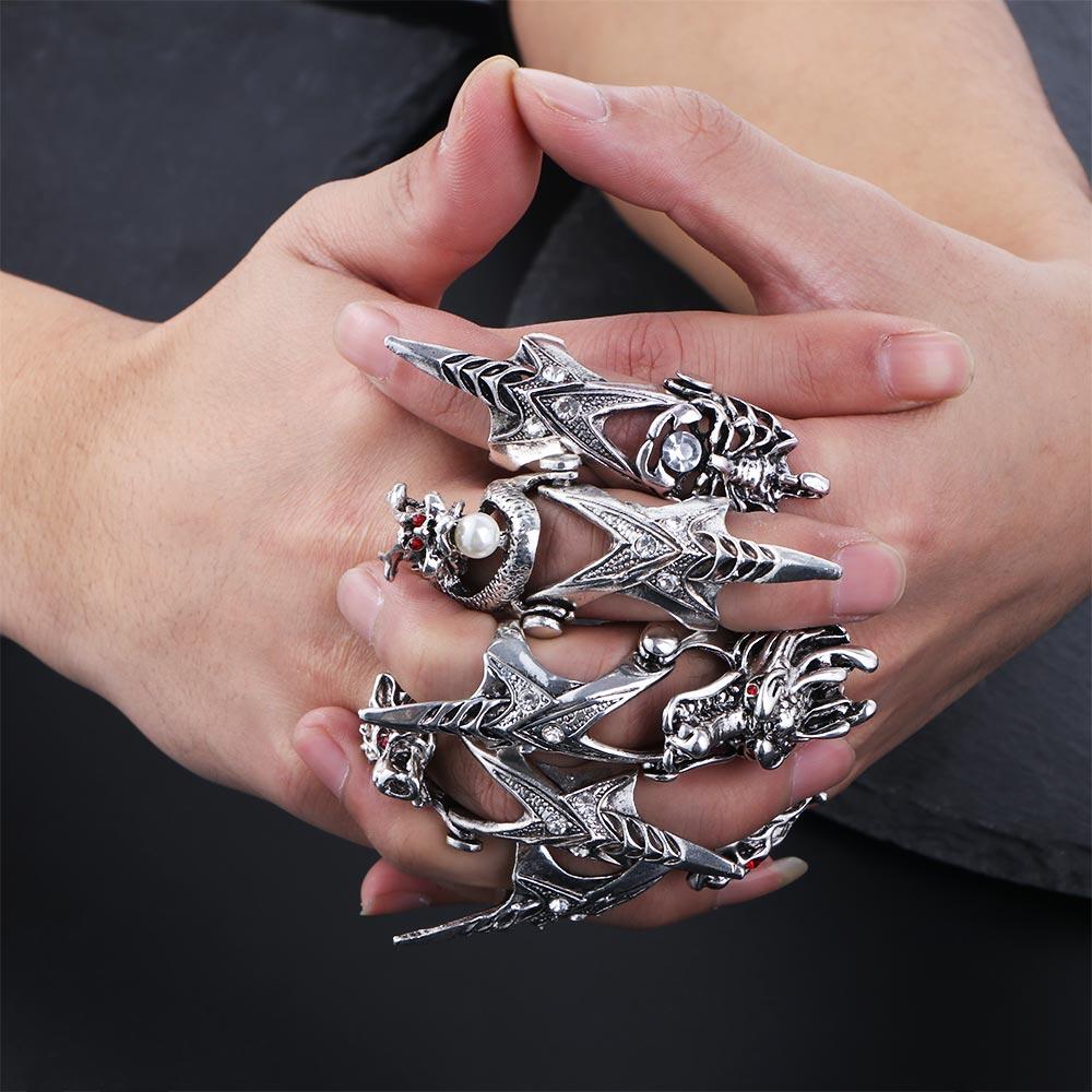 Male Skull Claw Ring Female Zinc Zinc Alloy Knuckle Ring Fashion Jewelry Korean Style Ring Dragon Ring