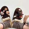 Шарф медведь все включено бархатный женский зимний новый однопедальный пушистый обувь на платформе ретро одинарная обувь