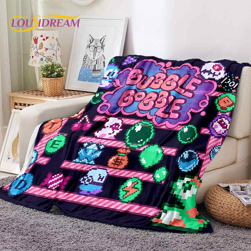 Мультяшное Bubble Bobble Puzzle Bobble Ретро-игра Мягкие одеяла, Плед Удобное одеяло для пикника Кроватей Дома Спальни Детей