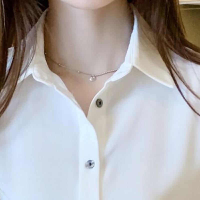 Shop Women S baSic Collared Long Sleeve blouSe Wdm Wbl Kpp8236