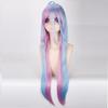 100 см No Game No Life Shiro натуральный длинный прямой 2 тона синий фиолетовый микс фильмы косплей парик волосы для вечеринки на Хэллоуин парики