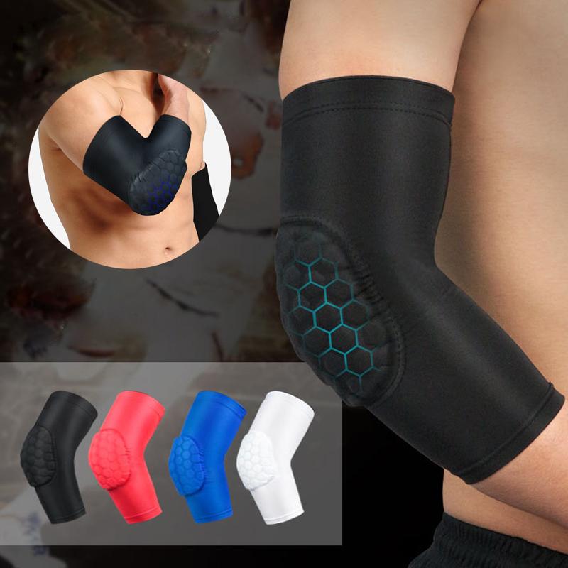 1PC Elbow Brace Sleeve Pad Support Arm Breathable Protection Workout Outdoor Sports Joint Compression Hexagonal Honeycomb