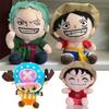 20 см Аниме One Piece Плюшевые игрушки Мультяшная фигурка Луффи Чоппер Эйс Ророноа Зоро Милая набивная кукла Детские рождественские подарки Мягкая пушистая обнимательная Кавайная Уют