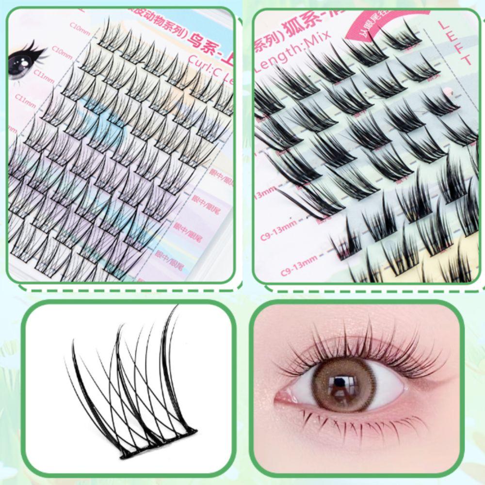 Плотные клейкие накладные ресницы 8 рядов пучки накладных ресниц инструмент для макияжа