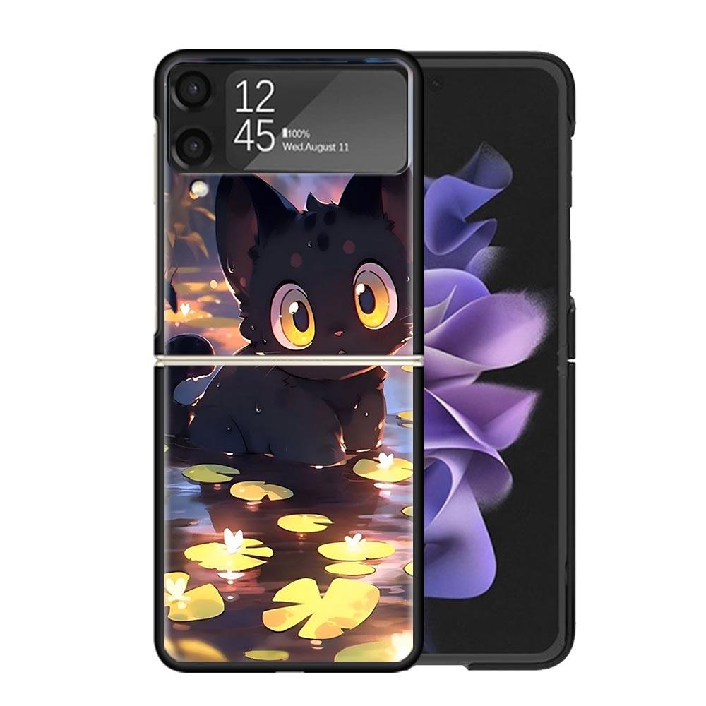Мультяшные Милые Кошки Рыбки Эстетичные Чехлы Для Samsung Galaxy Z Flip 4 5 6 7 3 Z Flip7 Flip6 Flip4 Flip5 Flip3 5G Жесткие Ударопрочные Забавные
