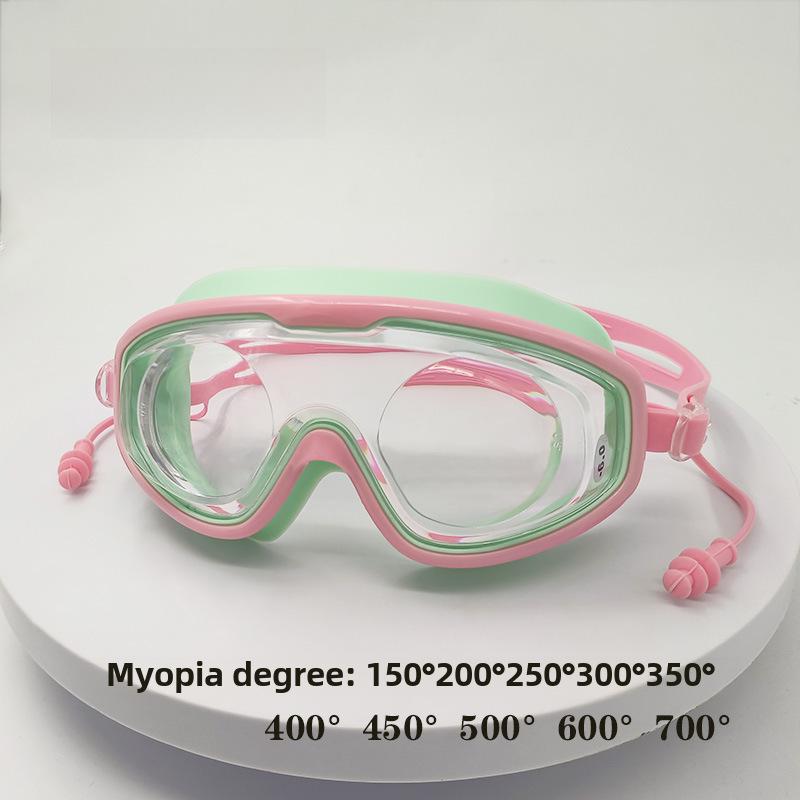 Очки для плавания унисекс с большой оправой для защиты от близорукости – противотуманные, с высоким разрешением, водонепроницаемые для взрослых