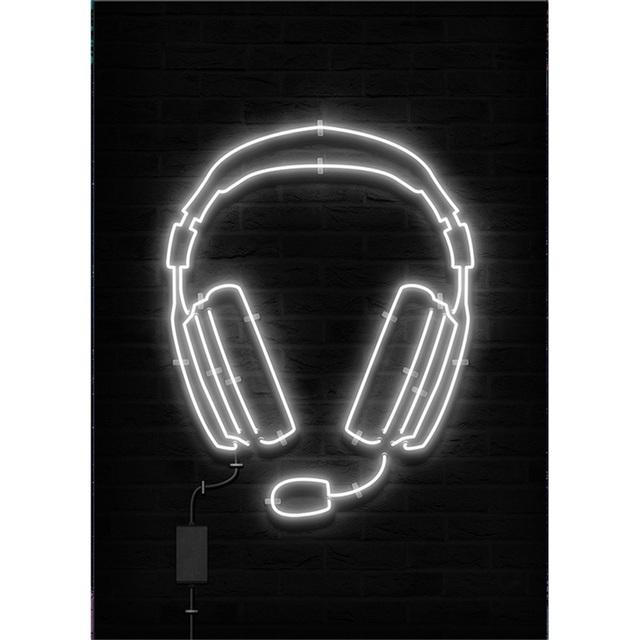 Рамка из цельного дерева, светодиодная игровая ручка, холст, картины, скандинавский геймер, абстрактные постеры и принты, настенная художественная картина для гостиной, комнаты подростка, украшение дома