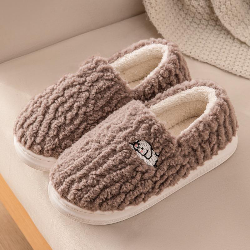 Хлопковые тапочки женские нескользящие теплые плюшевые
