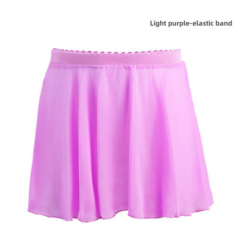 Детская балетная юбка из шифона - полудлинная, цельная, с фартуком на шнуровке