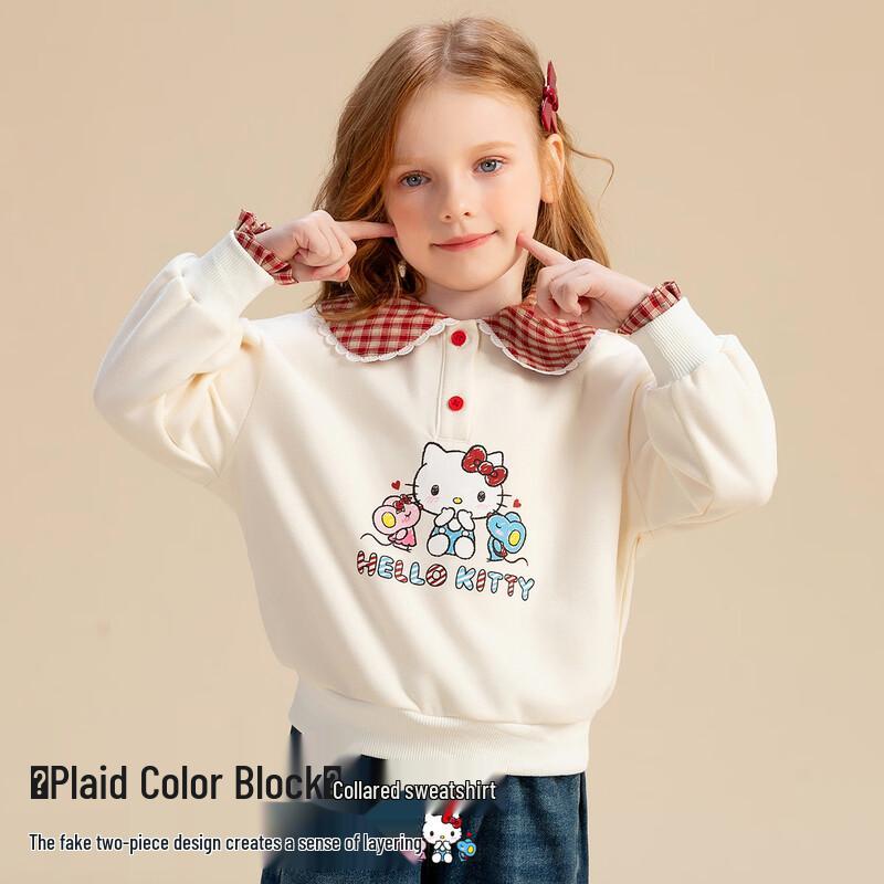 Hello Kitty Клетчатая толстовка с лацканами для девочек
