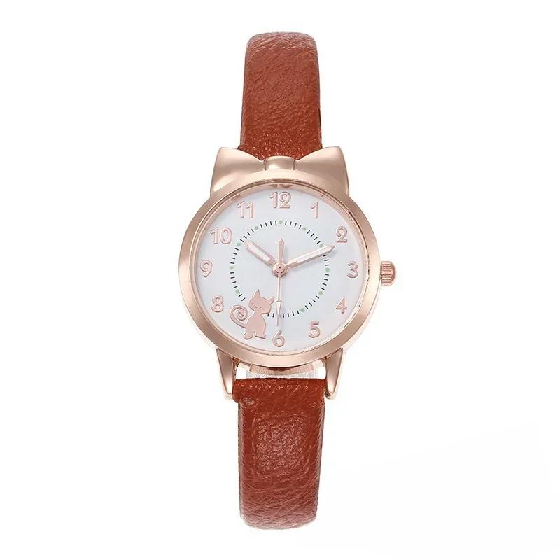 Досуг минималистичные универсальные часы персонализированные милый мультяшный кот не светящийся указатель для студента женские часы