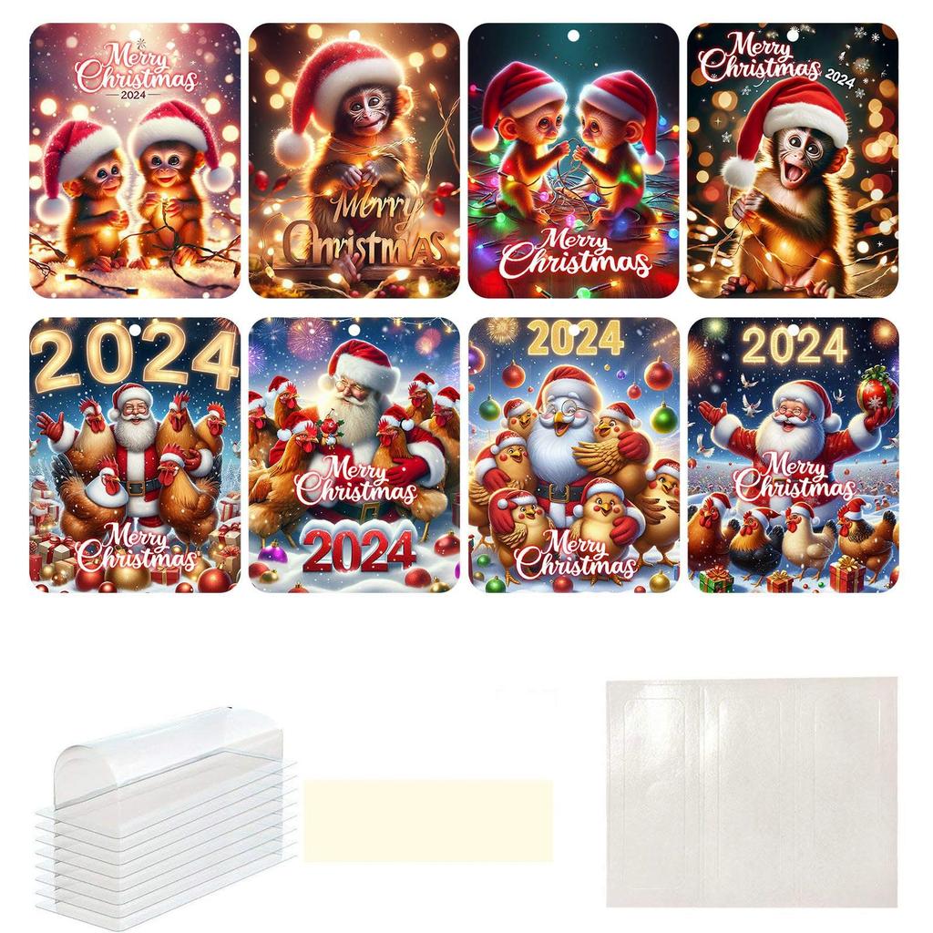 Рождественский набор украшений для кошелька, 8 подвесок для кошелька, подарочные карты, бирки для праздничных подарков, рождественские украшения и комбинации карт