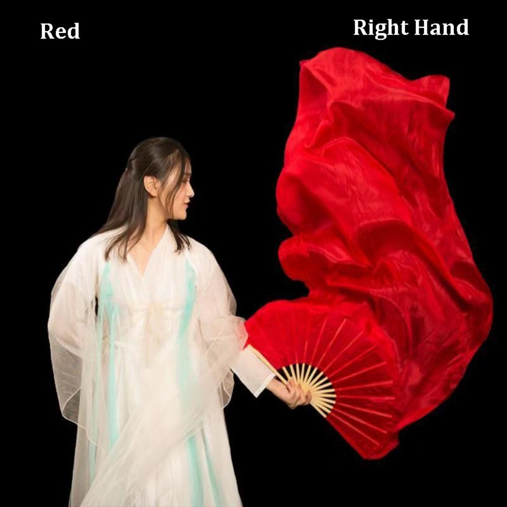 Gradient Color Belly Dancing Fan Multicolors Square Dancing Long Imitation Fan Dance Accessories