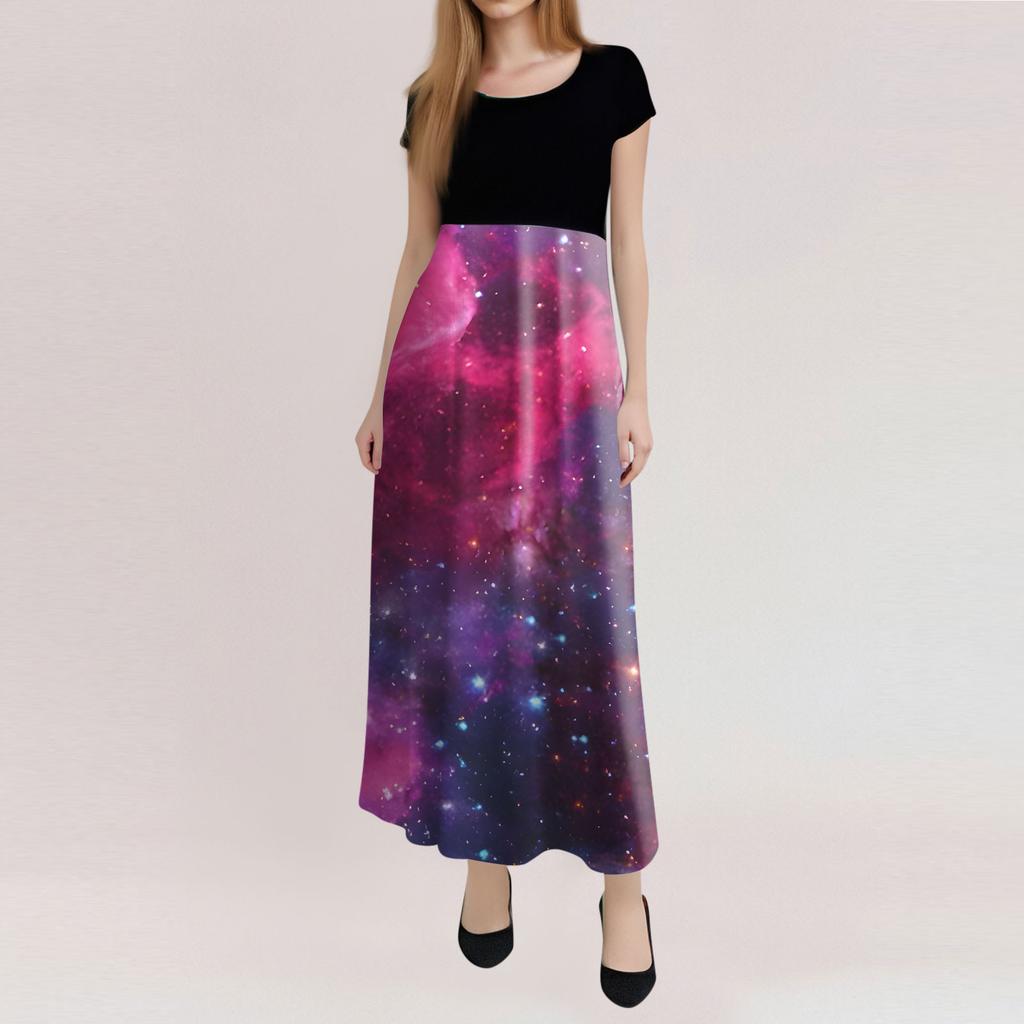 Женские модные повседневные свободные платья с круглым вырезом и коротким рукавом