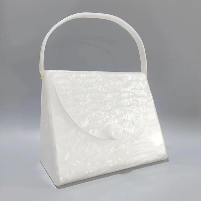 2025 New Fashion Women Marble High-end Acrylic Handle Handbags Luxury Evening Clutch Purses Wedding Party Chain Crossbody Bags