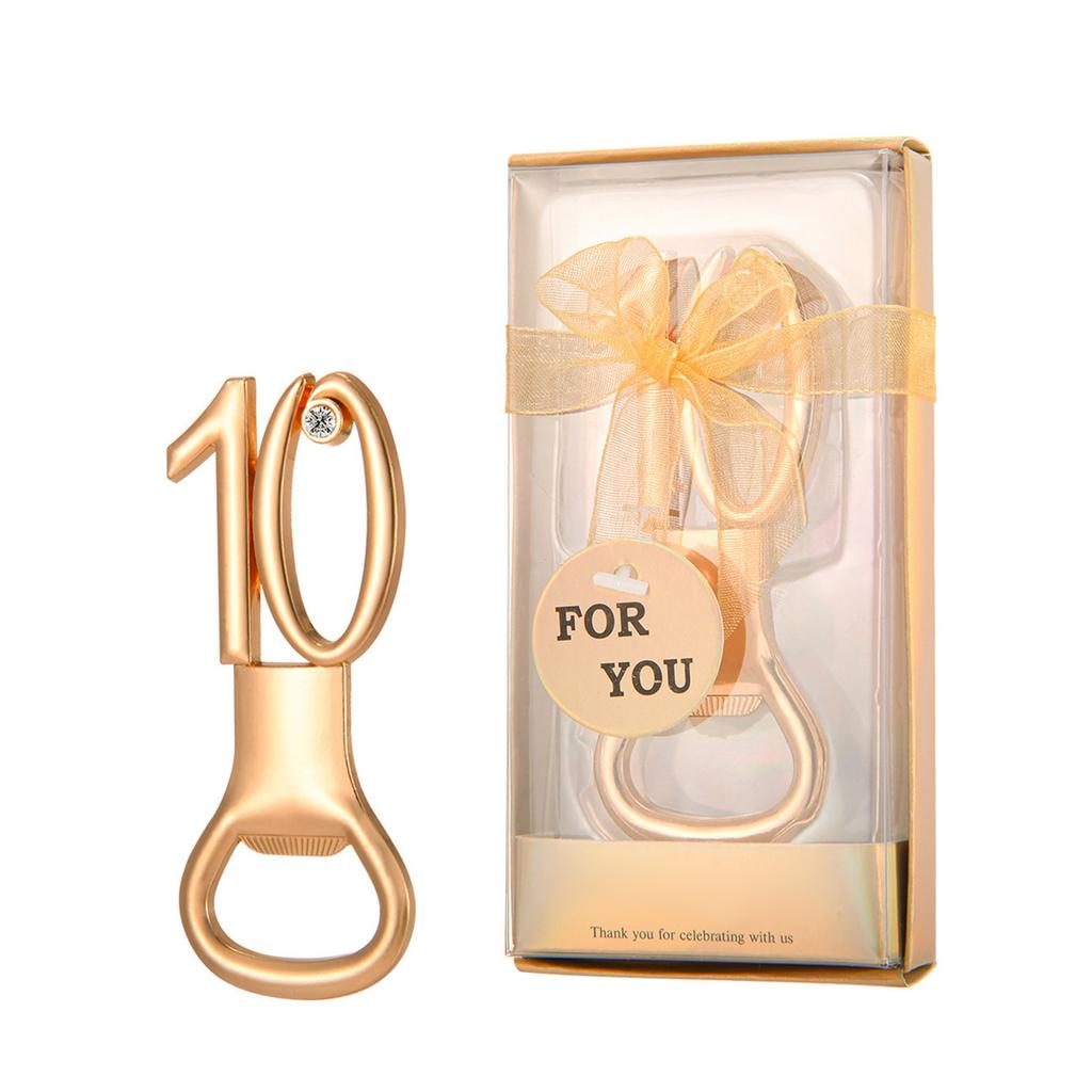 Открывалка для пива с цифрами, персонализированная открывалка для крышек, золотой инструмент для открывания бутылок, принадлежности для вечеринок на дни рождения и годовщины