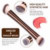 2pcs Dual-Ended Makeup Brush Set – Foundation & Blush, Soft Fibers, Travel-Friendly, Precise Application Beauty Tools