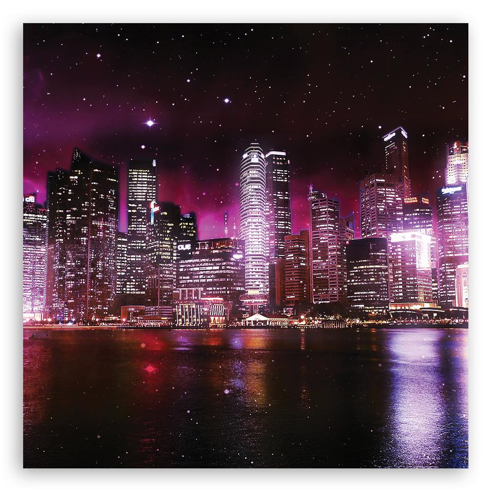 Canvas Print Pink Lights City