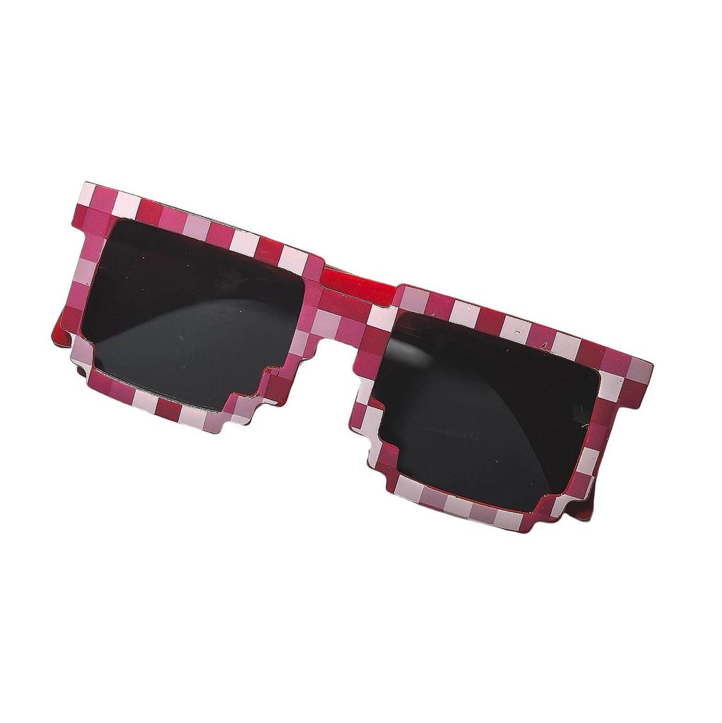 Пиксельные квадратные мозаичные солнцезащитные очки в стиле аниме - Модные прямоугольные оправы