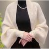 Women Cropped Shrugs Sweaters Long Sleeve Open Front Cardigan Lightweight Knit Shawl Cover Up Ponchos