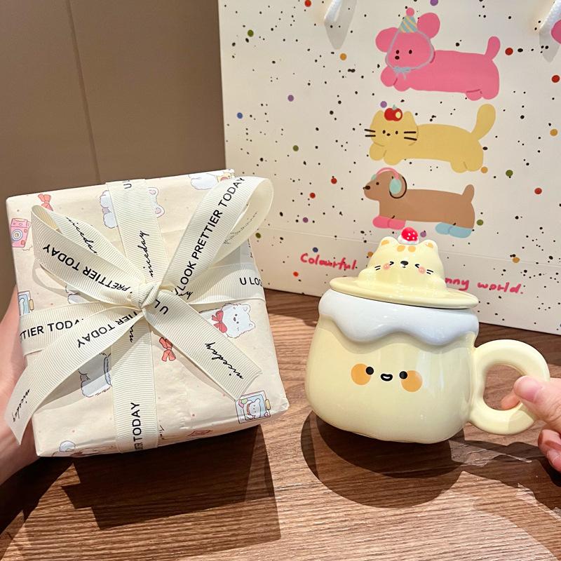 Подарки на день рождения для девочек, милые кружки для молочного пудинга фуфу, парные керамические чашки для питья, сувениры для девушки