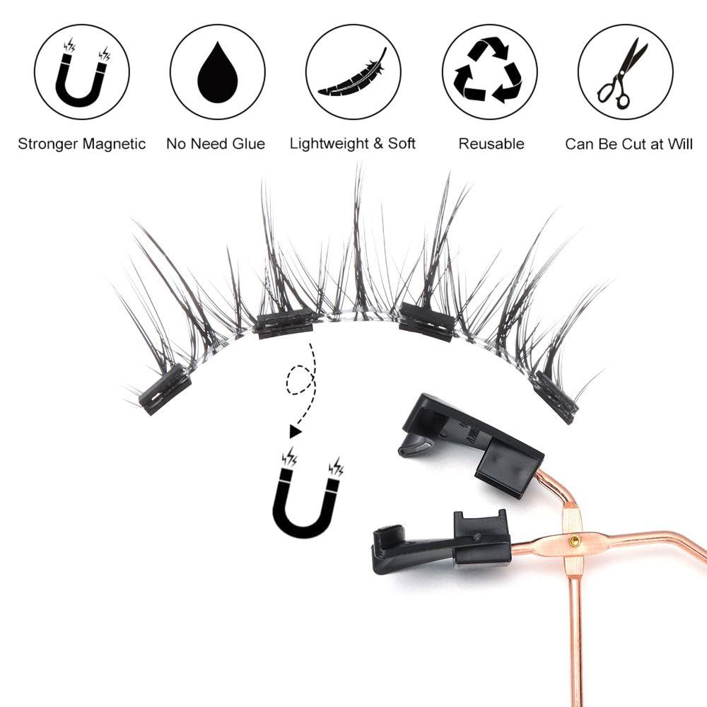 Easy to Wear With Applicator Looking Natural Fake Eyelashes Handmade Magnetic Eyelashes