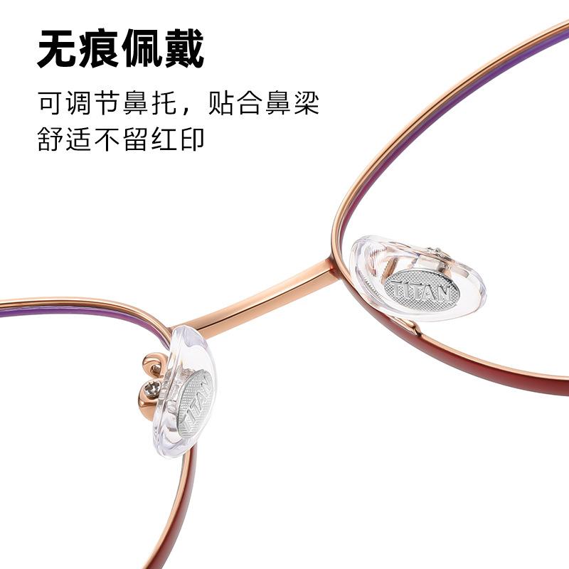Prescription eyeglasses with cat-eye gold thin frames that make the face appear smaller, retro and artistic, ultra-light titanium frames for women