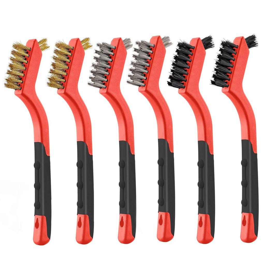 Copper Wire Brush Kitchen Gas Stove Cleaner With Long Handle For Grime Removal