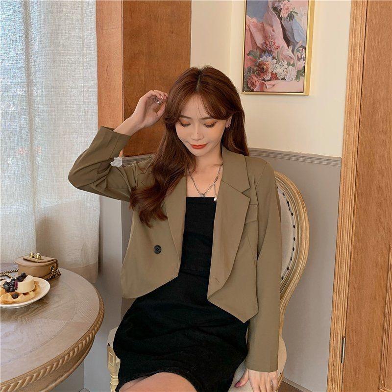 Костюм Пальто Женский Весенне-Осенний Новый Корейский Модный Короткий Пальто Женский Модный Повседневный Блейзер Куртка