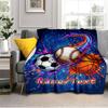 1PC Custom Name Sports Ball Fusion flannel blanket versatile,all-season throw suitable for the living room,bedroom,camping,travel,and gift