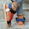 Women's Fashion Trend, Anti Slip and Wear-resistant Color Band Sandals