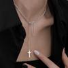 Cross Necklace Tide Sweater Chain Personality Trend Women'S Splicing Tassel Pendant Collarbone Chain