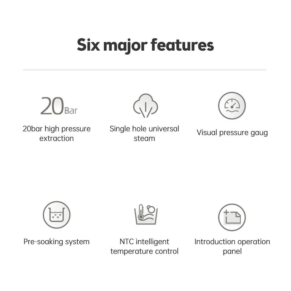 Кофемашина для эспрессо, 20 бар, кофеварка из нержавеющей стали с насадкой для вспенивания молока, паровая насадка 2 в 1